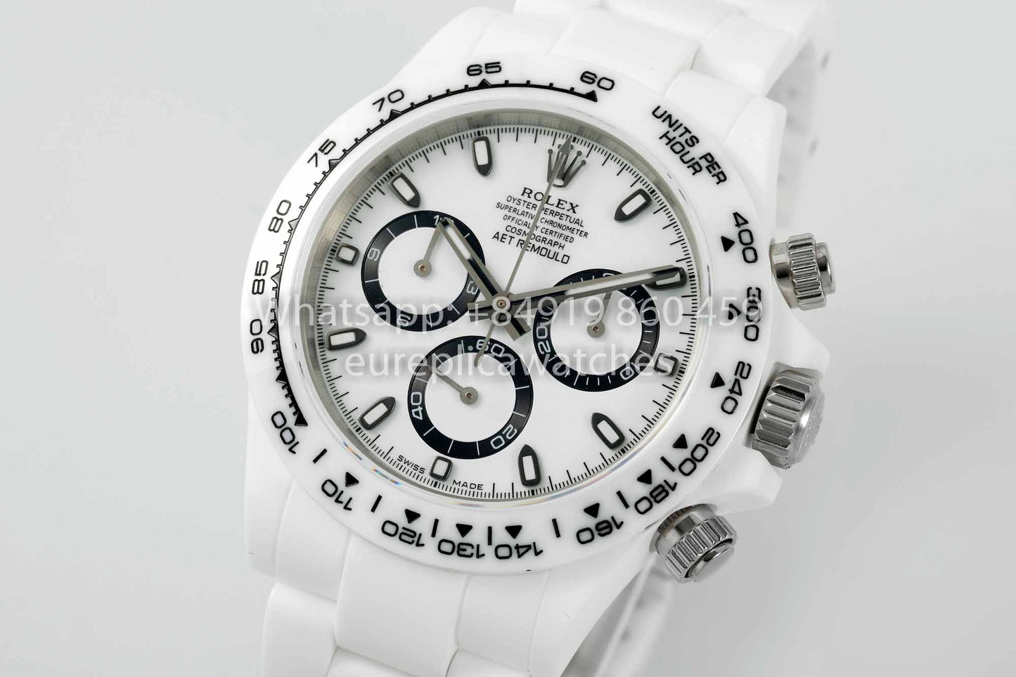 AET REMOULD Rolex Daytona personalizado Caja de cerámica blanca Esfera blanca 1:1 Mejor clon N6F Fabbrica