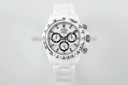 AET REMOULD Custom Rolex Daytona White Ceramic case White Dial 1:1 Best Clone N6F Fabbrica