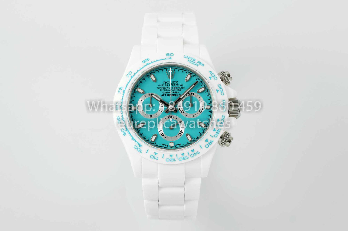 AET REMOULD Rolex Daytona personalizado Caja de cerámica blanca Esfera azul 1:1 Mejor clon N6F Fabbrica