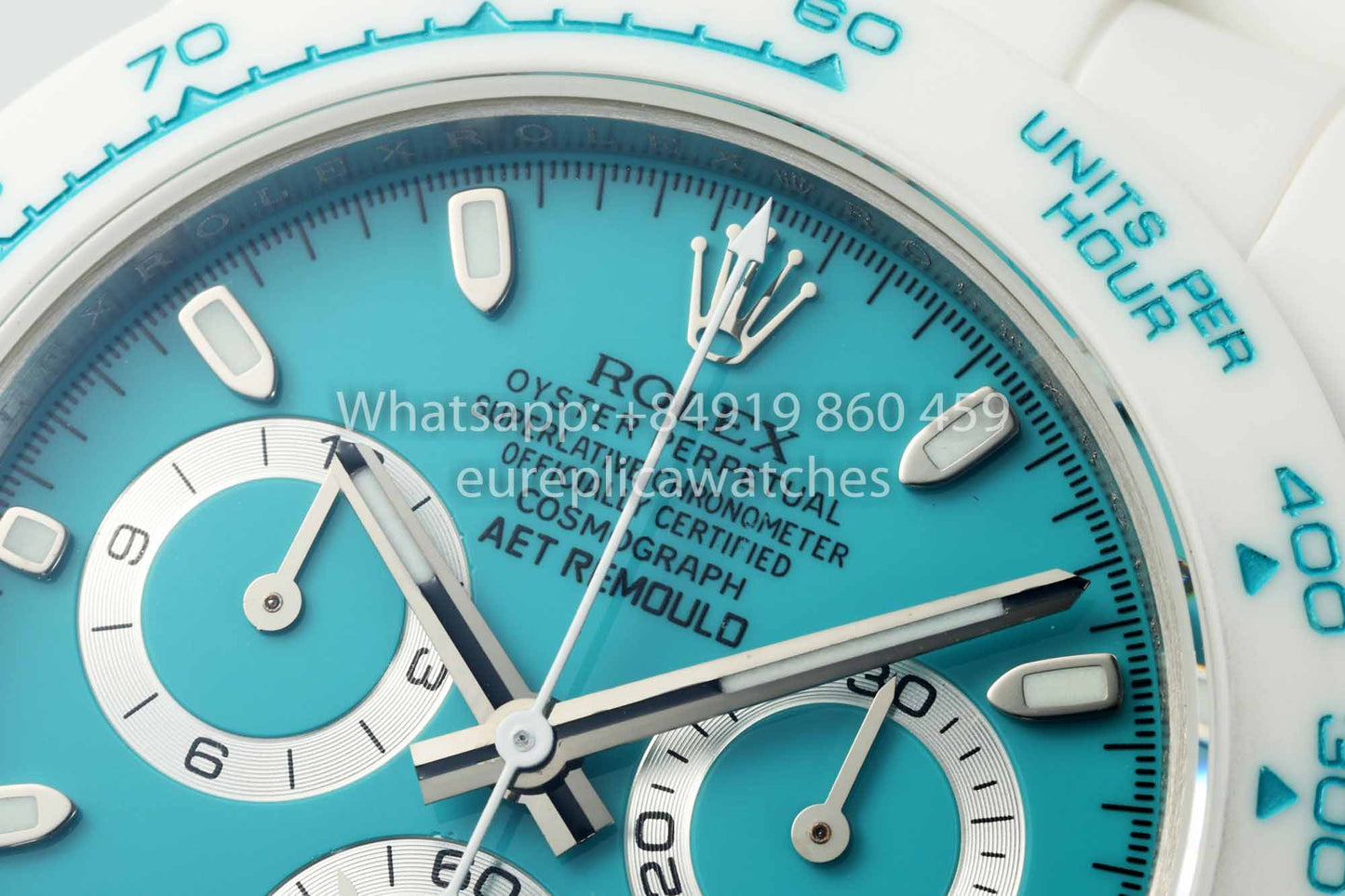 AET REMOULD Rolex Daytona personalizado Caja de cerámica blanca Esfera azul 1:1 Mejor clon N6F Fabbrica
