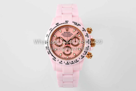 AET REMOULD Custom Rolex Daytona Pink Ceramic case Pink Dial 1:1 Best Clone N6F Fabbrica