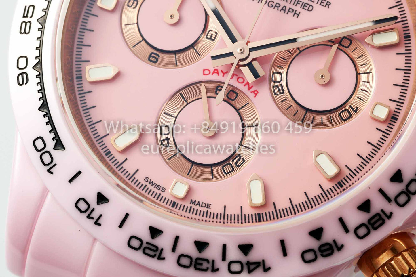 AET REMOULD Rolex Daytona personalizado Caja de cerámica rosa Esfera rosa 1:1 Mejor clon N6F Fabbrica