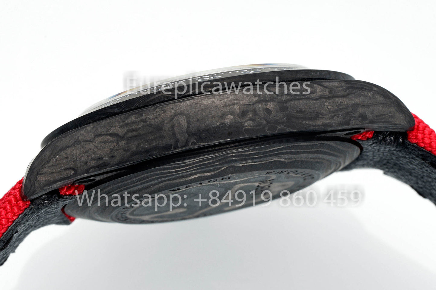 Rolex Daytona scheletrato quadrante Diw Custom NTPT Carbonio Cassa 1:1 Best Clone Red Velcro cinturino
