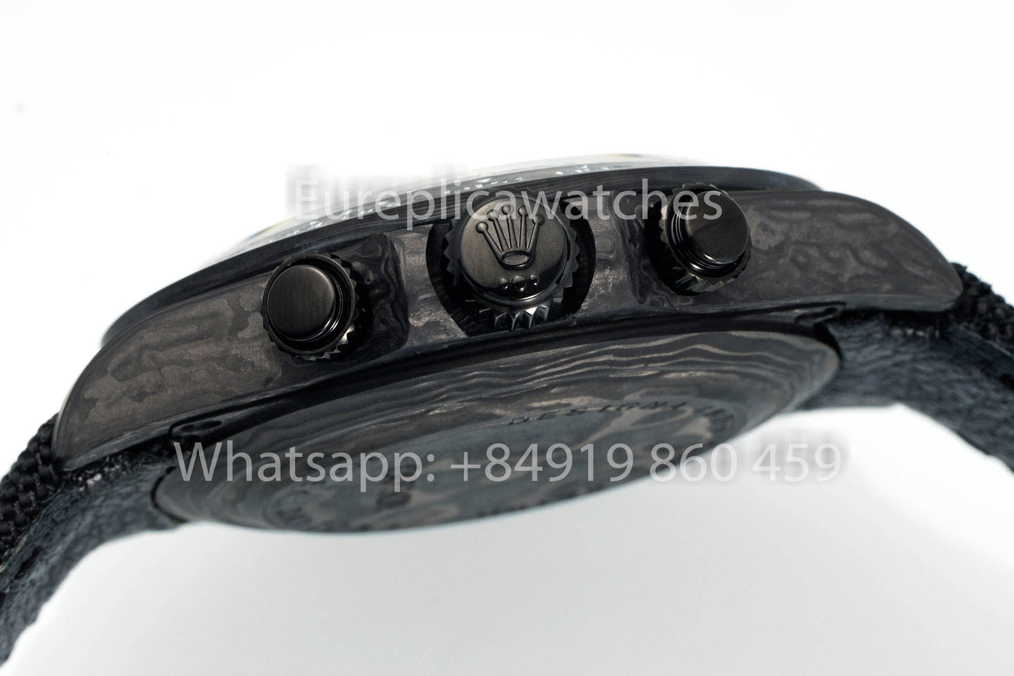 Rolex Daytona scheletrato quadrante Diw Custom NTPT Carbonio Cassa 1:1 Best Clone Nero Velcro cinturino