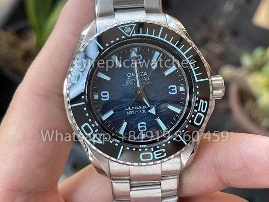 OMEGA Seamaster Planet Ocean 6000M 215.30.46.21.03.001 Ultra Deep 1:1 Best Clone VR Fabbrica VRF Blue Dial