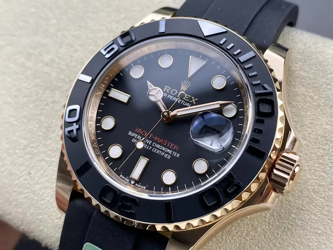 Rolex Yacht-Master 40 quadrante nero Rosa Oro  M126655-0002  1:1 edizione migliore AR Fabbrica Counterweight Versione