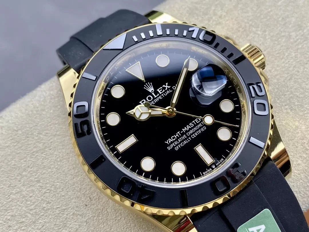 Rolex Yacht-Master 42 quadrante nero Yellow Oro  M226658-0001  1:1 edizione migliore AR Fabbrica Counterweight Versione