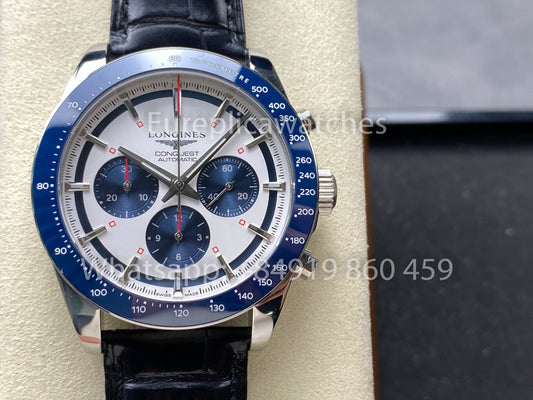 Longines Conquest L3.835.4.98.9 42mm 1:1 Melhor Clone Couro Cinturino