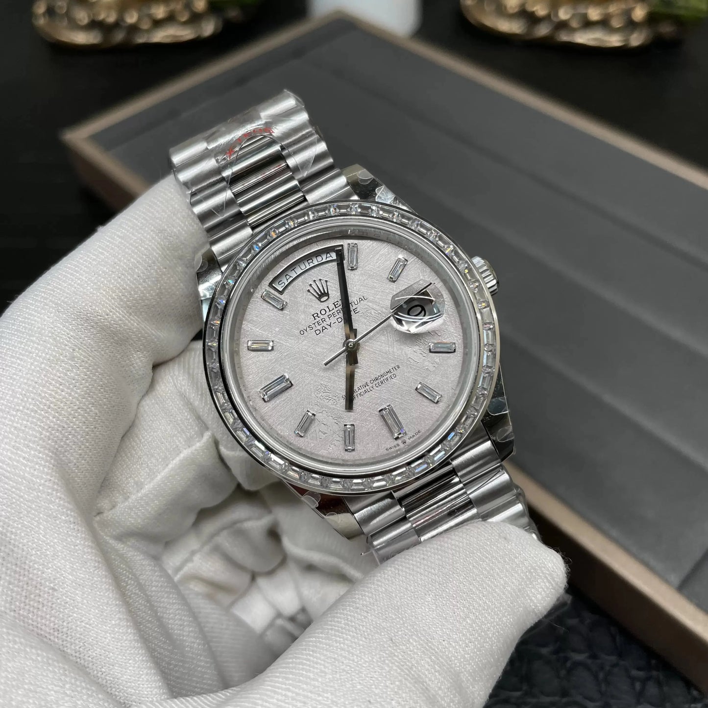 Rolex Day Date 40 M228396TBR-0027 Meteorite Diamond quadrante 1:1 edizione migliore GM Fabbrica V3 Counterweight Versione