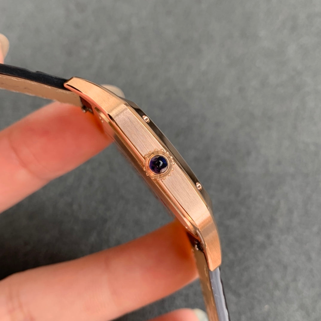 Cartier Santos-Dumont WGSA0022 1:1 edizione melhor F1 Fabbrica quadrante argento Brown cinturino