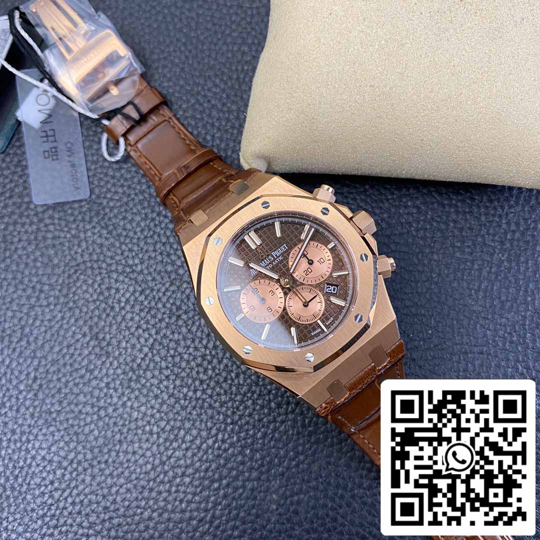 Audemars Piguet Royal Oak 26331  1:1 Best Edition OM Fabbrica Brown Leather cinturino Rose Gold
