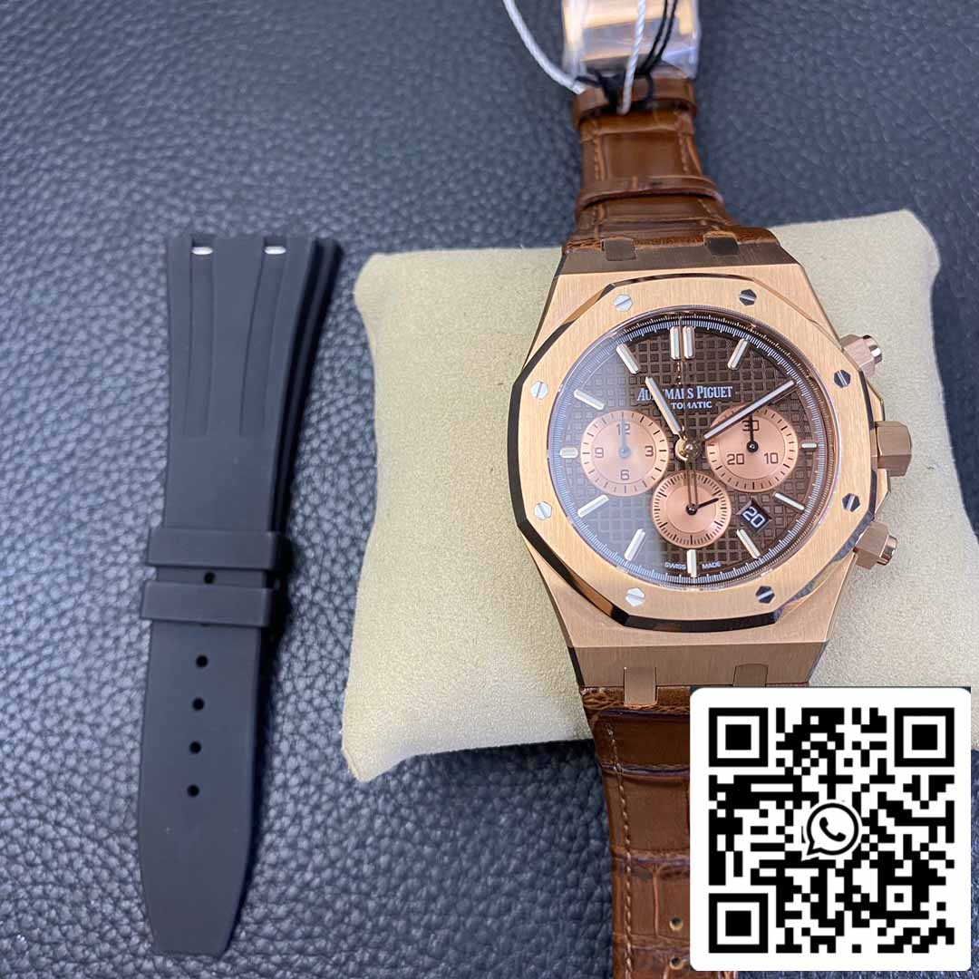 Audemars Piguet Royal Oak 26331  1:1 Best Edition OM Fabbrica Brown Leather cinturino Rose Gold