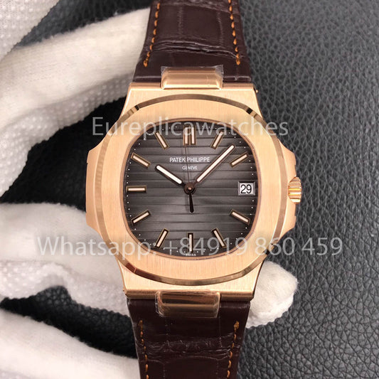 Patek Philippe Nautilus 5711R-001 Rosa Oro 1:1 Best Clone 3K Fabbrica Newest Versione Pelle cinturino