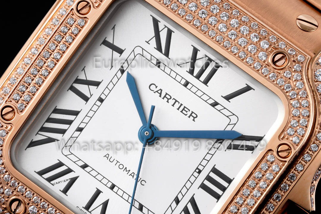 Cartier Santos De Cartier WJSA0009 Watch 1:1 Best Clone 35.1 mm BV Fabbrica Rosa Oro
