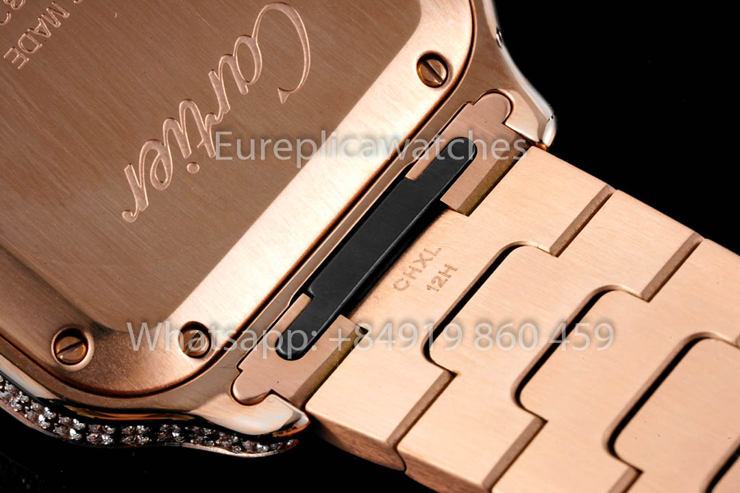Cartier Santos De Cartier WJSA0009 Watch 1:1 Best Clone 35.1 mm BV Fabbrica Rosa Oro