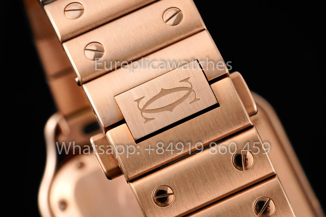 Cartier Santos De Cartier WJSA0009 Watch 1:1 Best Clone 35.1 mm BV Fabbrica Rosa Oro