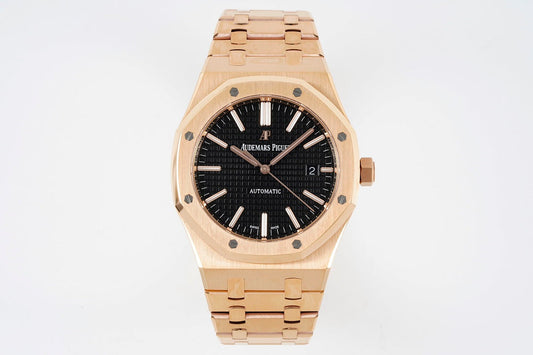 Audemars Piguet Royal Oak 15400ST 1:1 Best Edition ZF Fabbrica Black Dial Rose Gold
