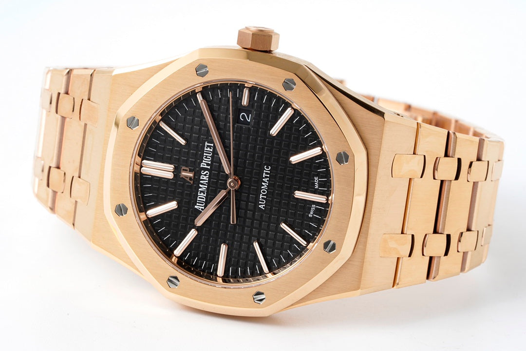Audemars Piguet Royal Oak 15400ST 1:1 Best Edition ZF Fabbrica Esfera negra Oro rosa