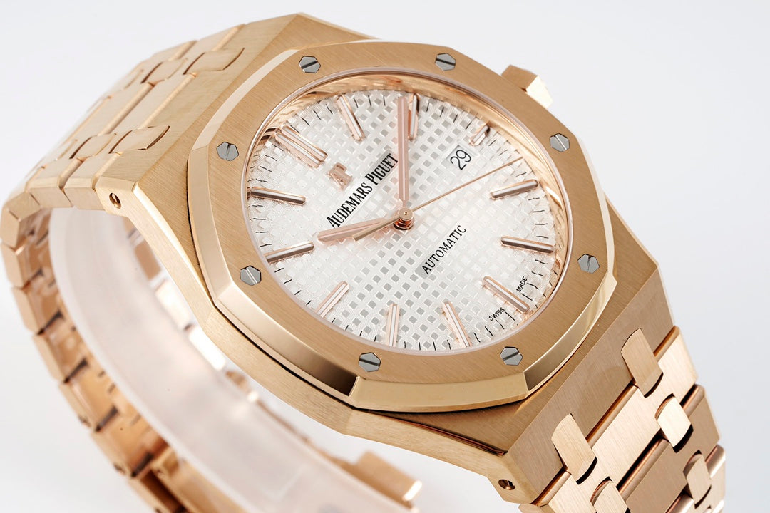 Audemars Piguet Royal Oak 15400ST 1:1 Best Edition ZF Fabbrica White Dial Rose Gold