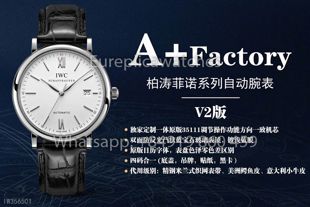 Relógio IWC Portofino IW356527 Automático 40MM 1:1 Melhor Clone A+ Fabrica