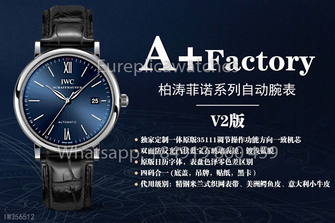 Relógio IWC Portofino IW356518 Automático 40MM 1:1 Melhor Clone A+ Fabrica