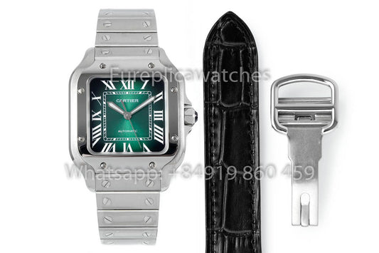 Cartier Santos De Cartier WSSA0062 Verde Dial1:1 Best Clone 35.1 mm BV Fabbrica