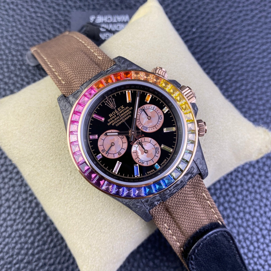 Rolex Daytona Cosmograph Diw versione personalizzata 1:1 edizione migliore Diw Fabbrica Rainbow lunetta