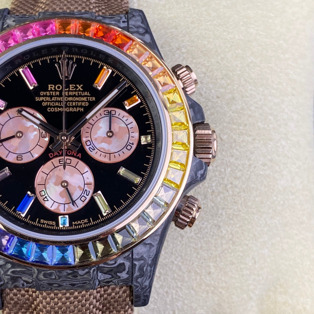 Rolex Daytona Cosmograph Diw versione personalizzata 1:1 edizione migliore Diw Fabbrica Rainbow lunetta