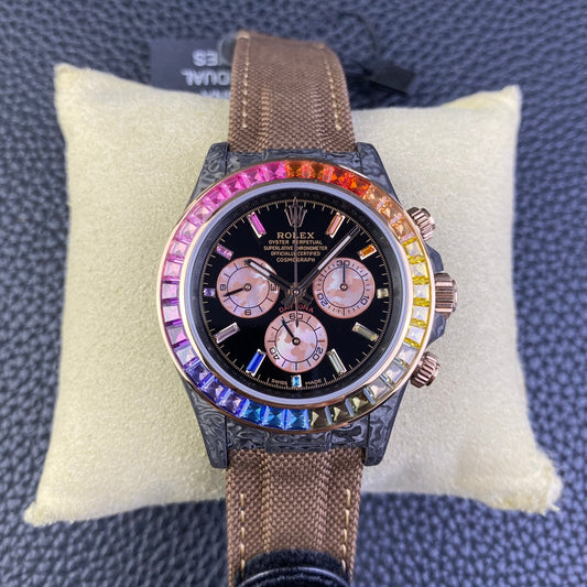 Rolex Daytona Cosmograph Diw versione personalizzata 1:1 edizione migliore Diw Fabbrica Rainbow lunetta