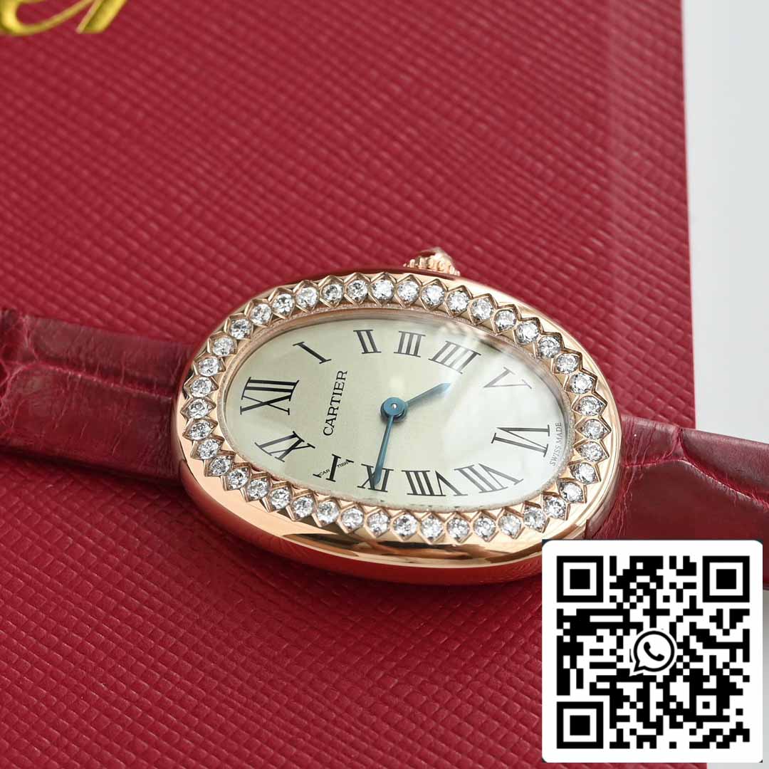 Cartier Lady Baignoire 23.9mm CRWJBA0031 1:1 Best Edition 18k Real gold and diamonds Red cinturino Version