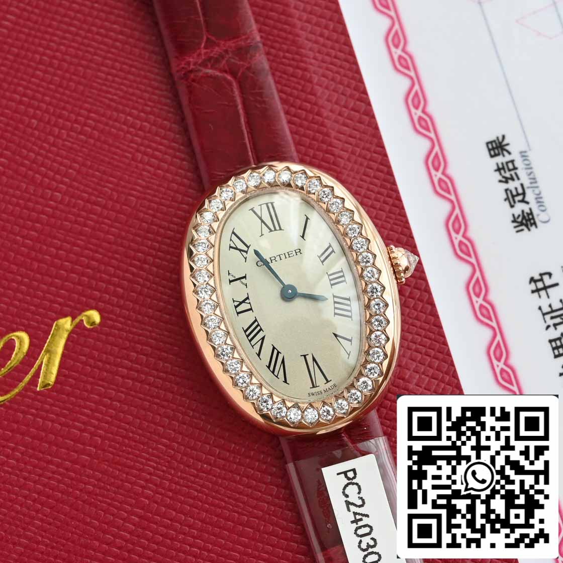 Cartier Lady Baignoire 23.9mm CRWJBA0031 1:1 Best Edition 18k Real gold and diamonds Red cinturino Version