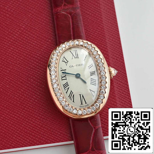 Cartier Lady Baignoire 23.9mm CRWJBA0031 1:1 Best Edition 18k Real gold and diamonds Red cinturino Version