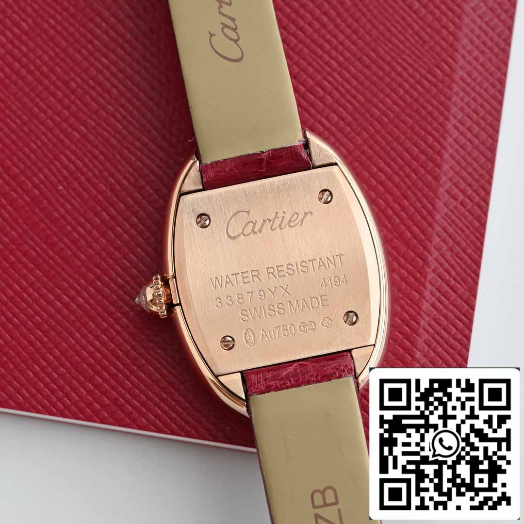 Cartier Lady Baignoire 23.9mm CRWJBA0031 1:1 Best Edition 18k Real gold and diamonds Red cinturino Version