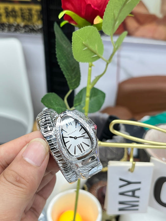BVLGARI 101816 Serpenti Tubogas Argento Diamond 1:1 edición mejorada BV Fabbrica