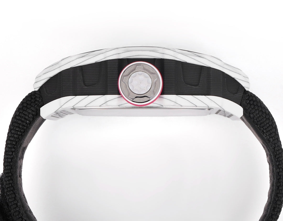 Richard Mille Bubba Watson Tourbillon RM38-02  1:1 Best Edition White Carbon Case Black Velcro fabric cinturino