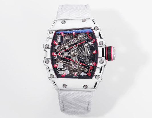 Richard Mille Bubba Watson Tourbillon RM38-02  1:1 Best Edition White Carbon Case velcro cinturino