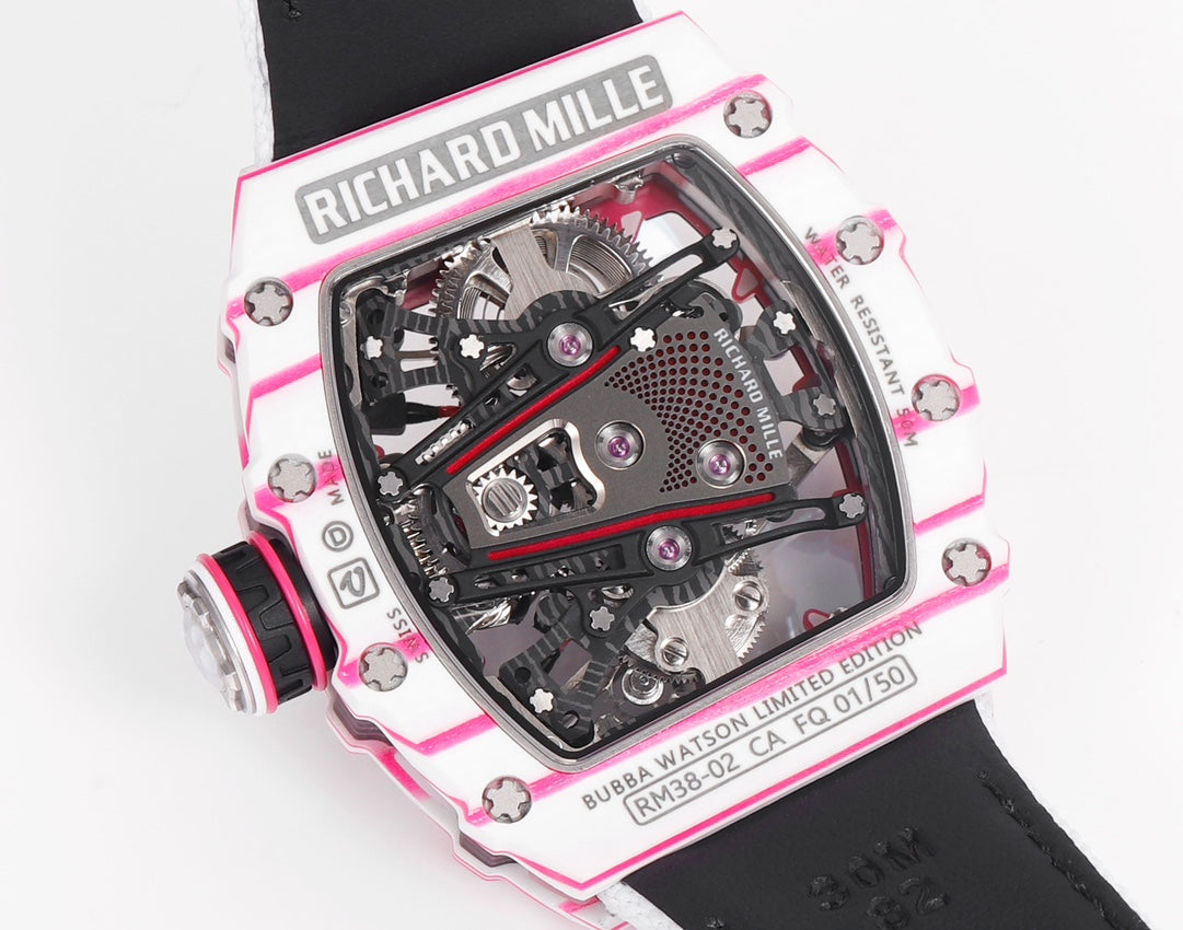 Richard Mille Bubba Watson Tourbillon RM38-02  1:1 Best Edition Fabric Velcro White cinturino