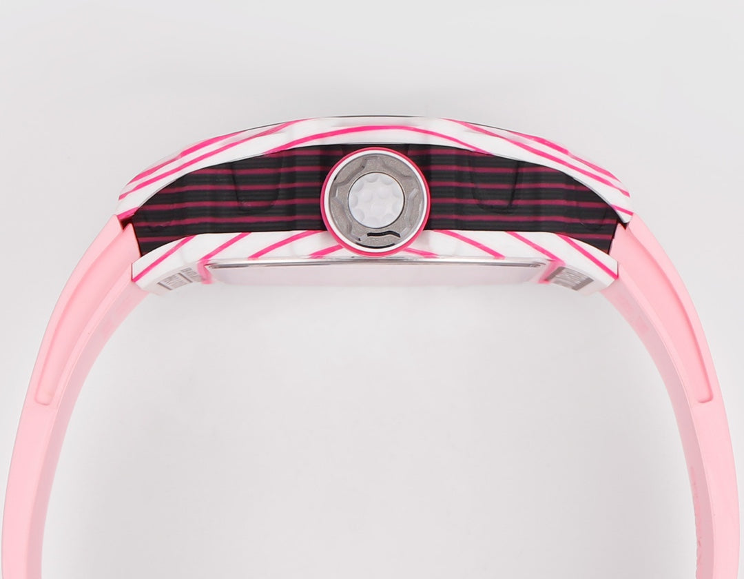 Richard Mille Bubba Watson Tourbillon RM38-02  1:1 Best Edition Pink Rubber cinturino