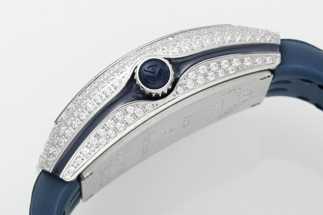 Franck Muller V32 Feminino Yachting 1:1 edição melhor ABF Fabbrica Square Diamond Gypsophila Blu