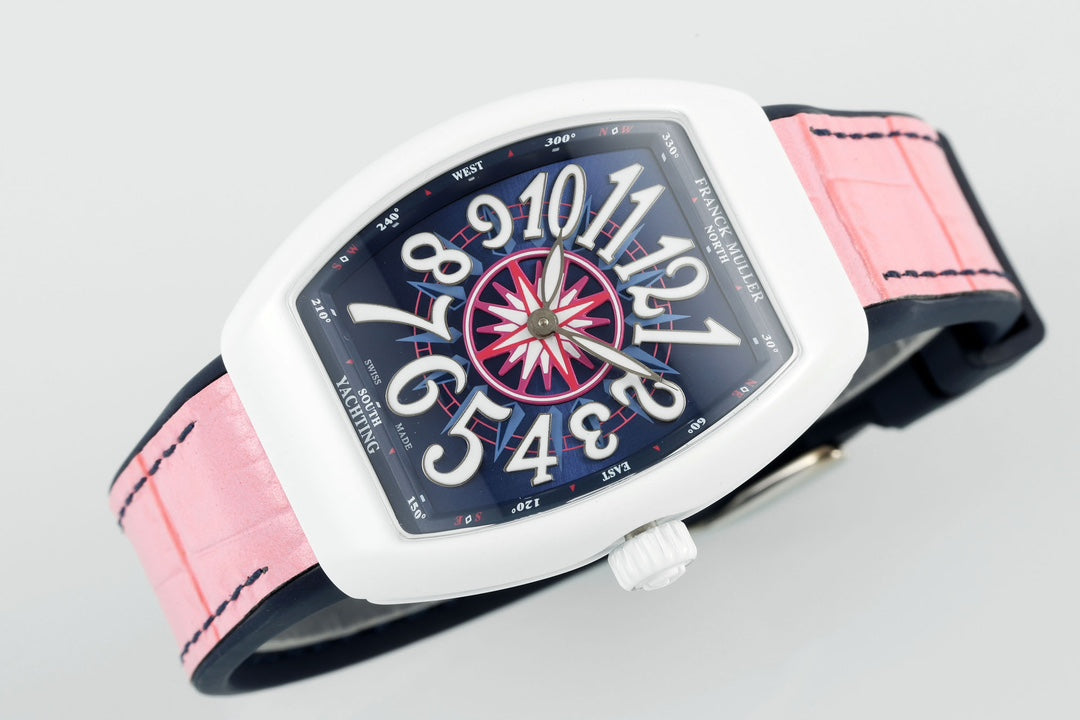 Franck Muller V32 Feminino Yachting 1:1 edição melhor ABF Fabbrica Rosa Gomma cinturino