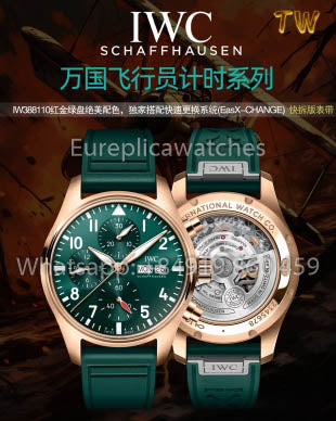 IWC Pilot IW388110 Chronograph Watch 41MM 1:1 Best Clone Green Dial TW Fabbrica