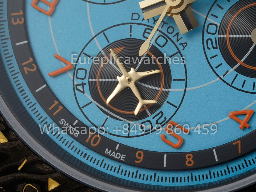 Rolex Daytona Lucky Player 3 Cassa Carbonio 1:1 Melhor Clone Diw Custom 4130 movimento