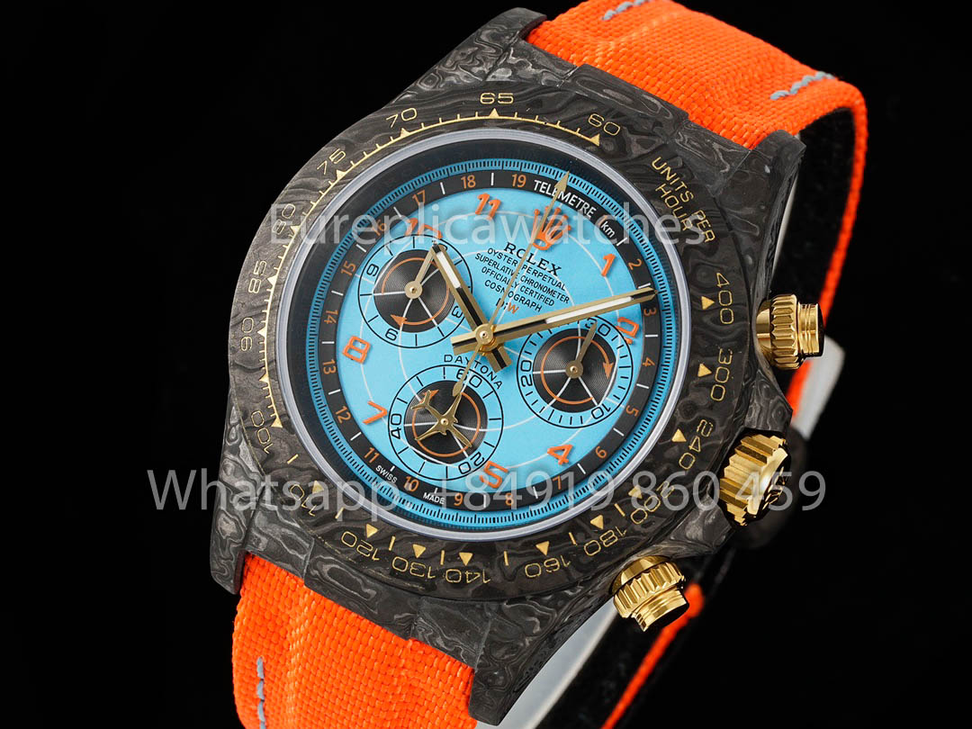 Rolex Daytona Lucky Player 3 Cassa Carbonio 1:1 Melhor Clone Diw Custom 4130 movimento