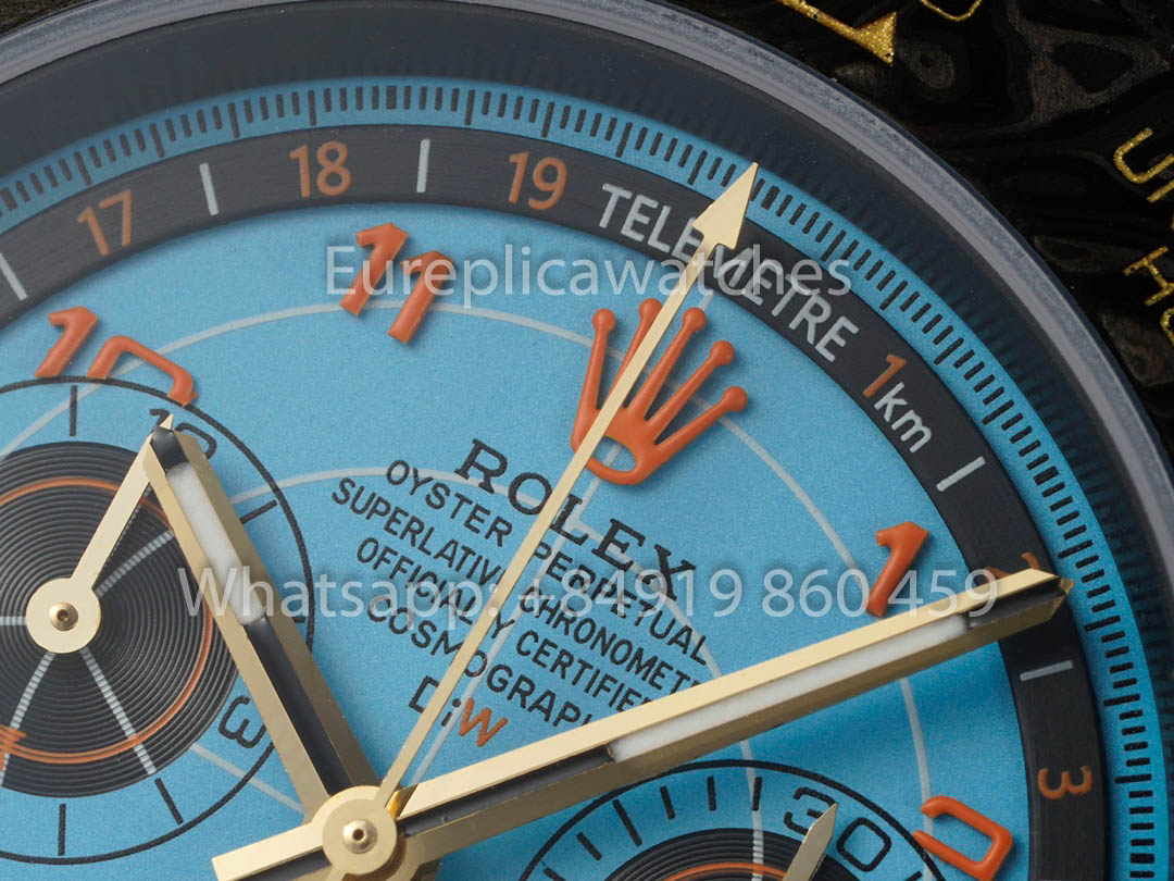 Rolex Daytona Lucky Player 3 Cassa Carbonio 1:1 Melhor Clone Diw Custom 4130 movimento