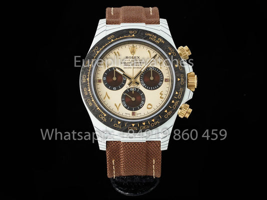 Rolex Daytona Desert Eagle Bianco Carbonio 1:1 Best Clone Diw Custom 4130 movimento
