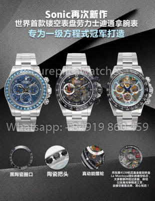 Rolex Daytona Arolla Project with Blue Dial Skeleton Watch 1:1 Best Clone