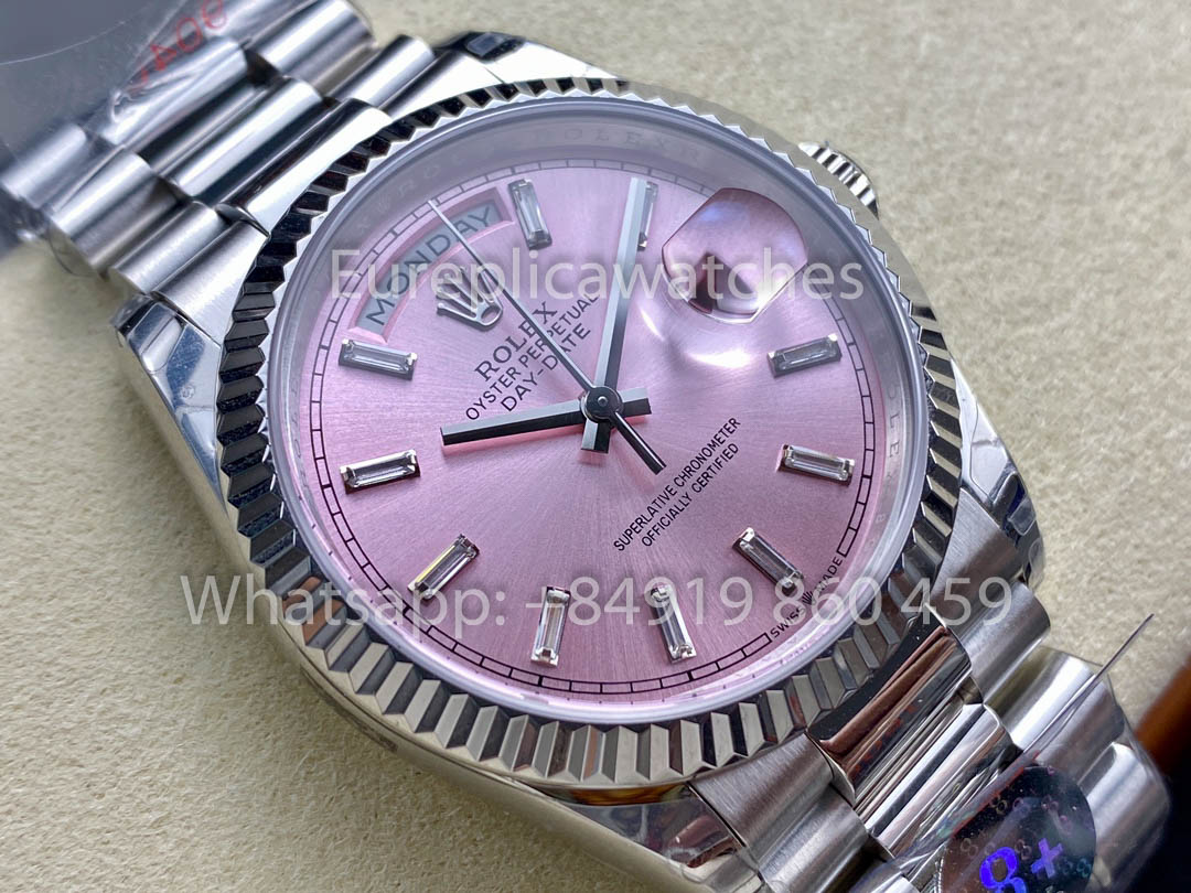 Rolex Day Date  128236-0024 Bianco Oro 1:1 Best Clone 8+ Fabbrica Counterweight Versione