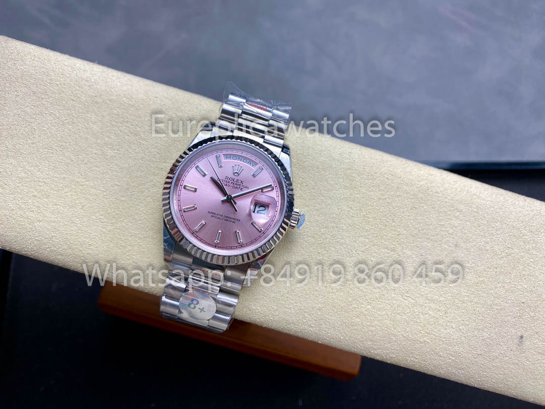 Rolex Day Date  128236-0024 Bianco Oro 1:1 Best Clone 8+ Fabbrica Counterweight Versione