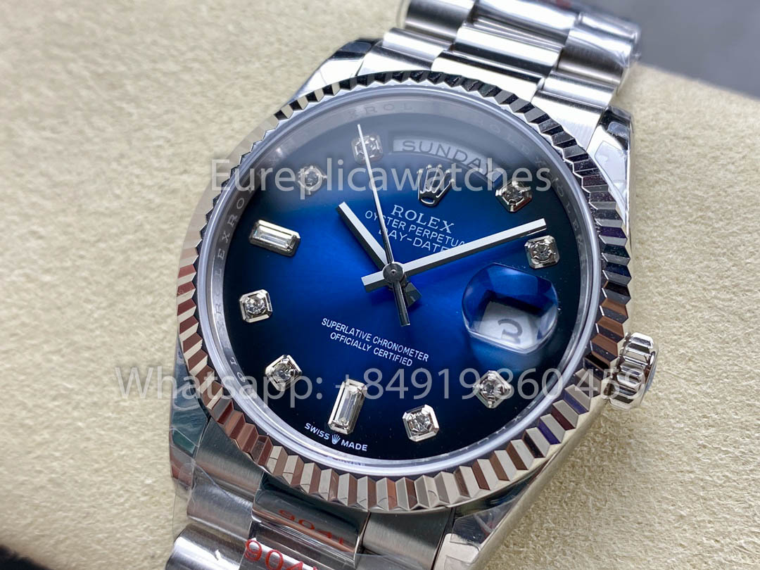 Rolex Day Date  128239-0023 Bianco Oro 1:1 Best Clone 8+ Fabbrica Counterweight Versione