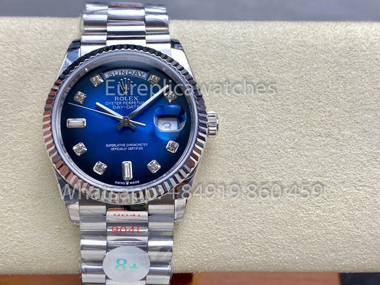 Rolex Day Date  128239-0023 Bianco Oro 1:1 Best Clone 8+ Fabbrica Counterweight Versione
